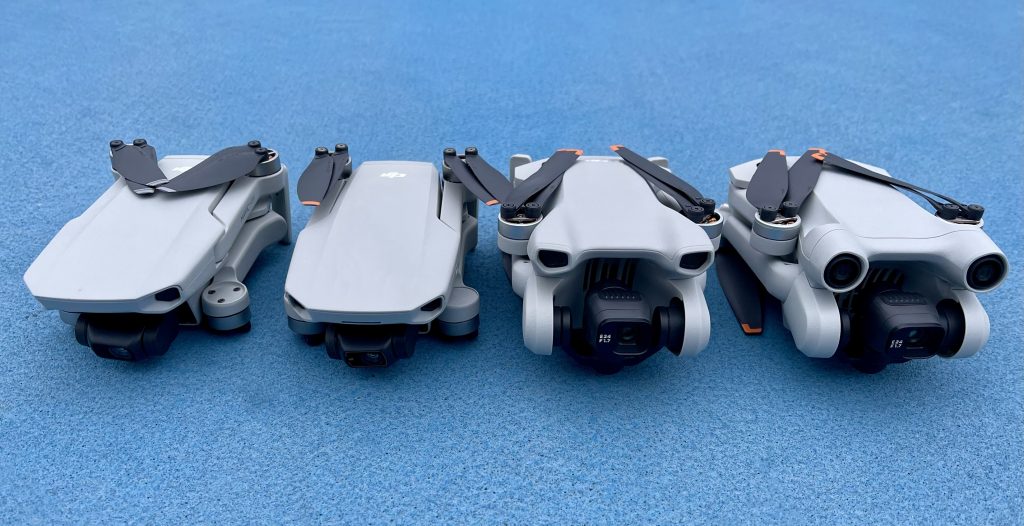 مدل های مختلف کوادکوپترهای مینی شرکت دی جی آی dji mini dji mini 2 dji mini 3 pro